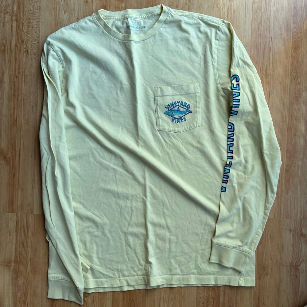 Vineyard Vines yellow long sleeve top small